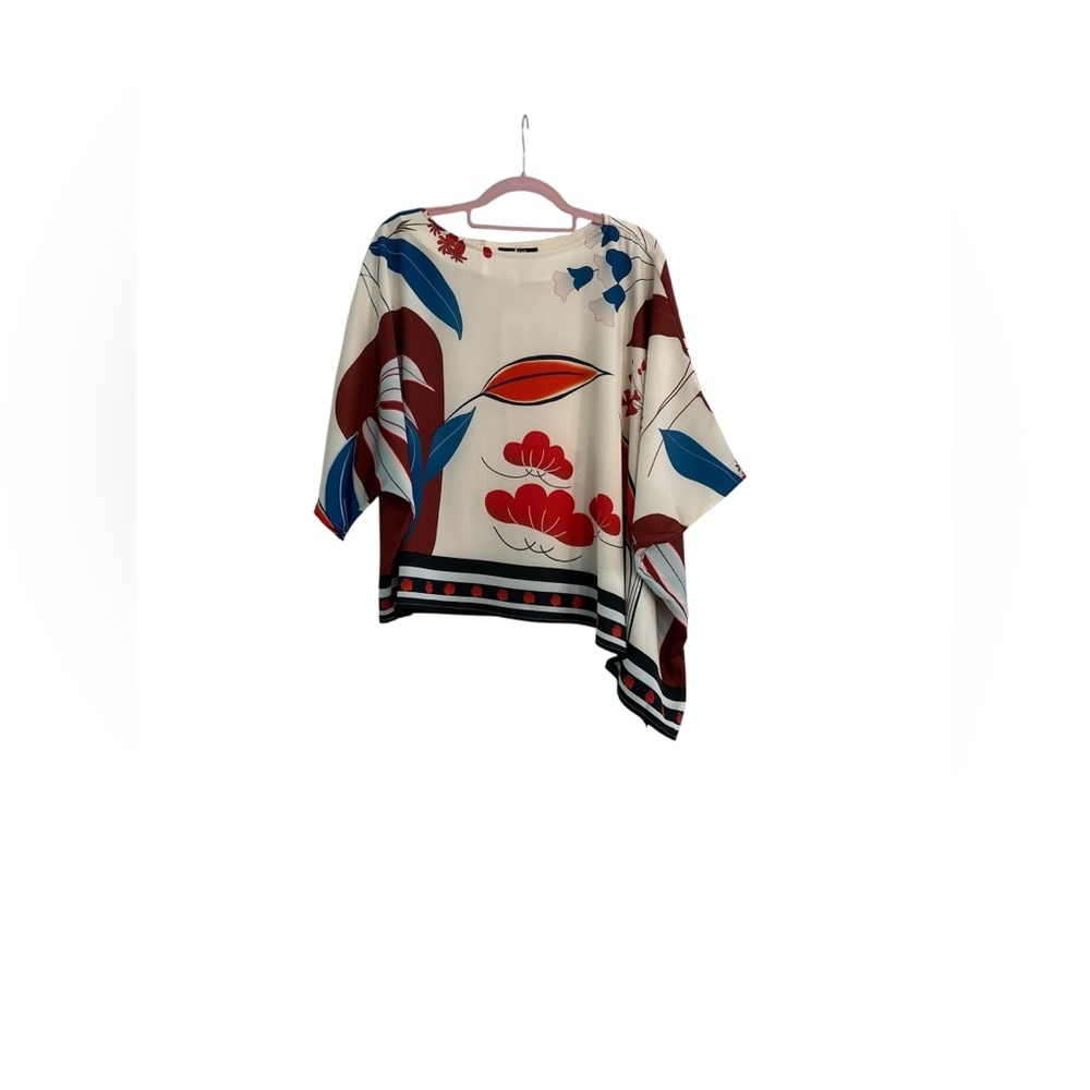 Ador Satin Bateau Bias Hem Wide Sleeve Blouse - Size Large - NWT - Picture 2 of 8